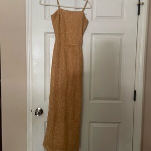 Formal gold sparkle thread dress